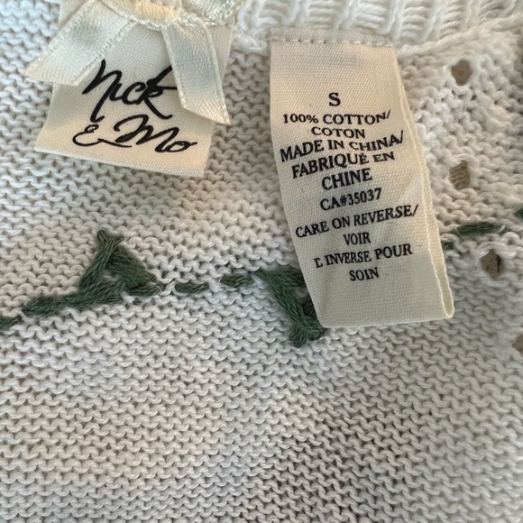 Knit cardigan sweater white floral S - Picture 4 of 4